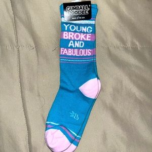 Gumball Poodle Socks “Young Broke and Fabulous”